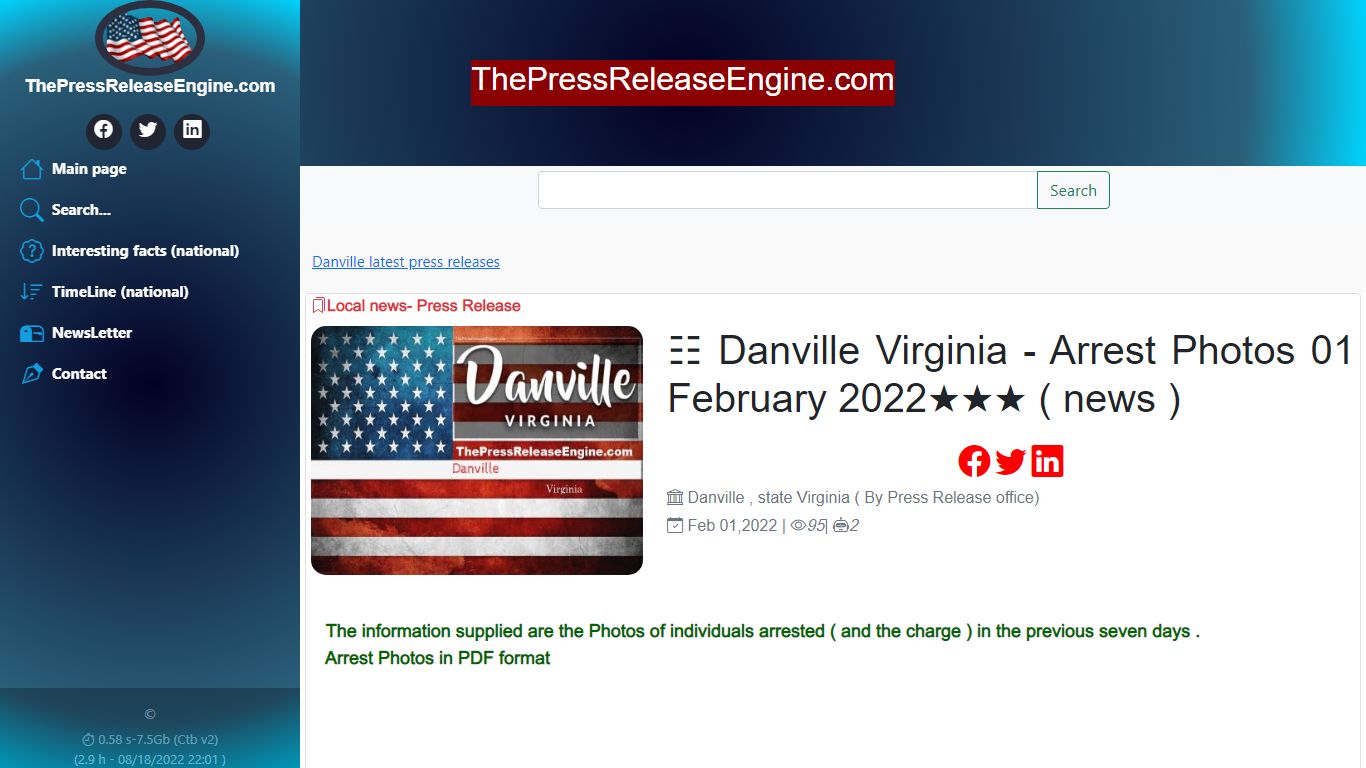 Danville Virginia - Arrest Photos 01 February 2022&&& ( news )